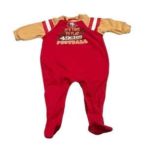 NFL Kids One Piece Red and Tan Footie